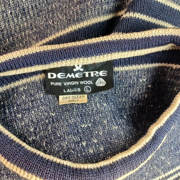 Vintage Y2K Demetre Women's Pure Virgin Wool Sweater Size L - Picture 3 of 8